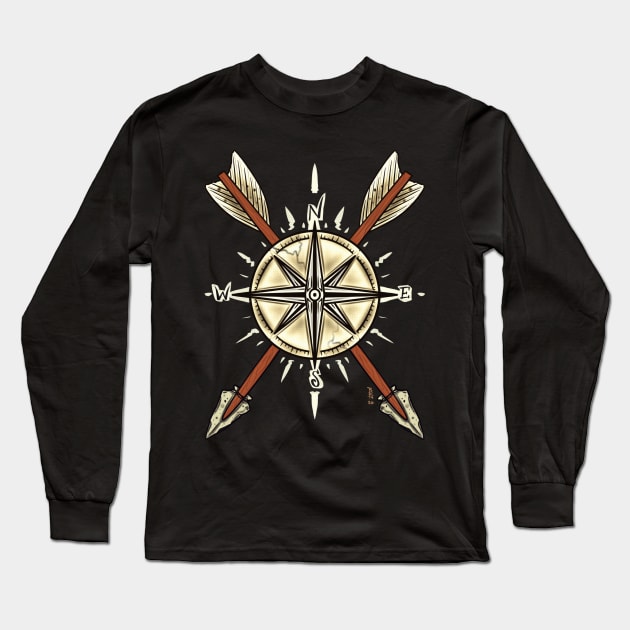 Vintage compass Long Sleeve T-Shirt by Chillateez 